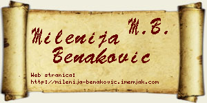 Milenija Benaković vizit kartica